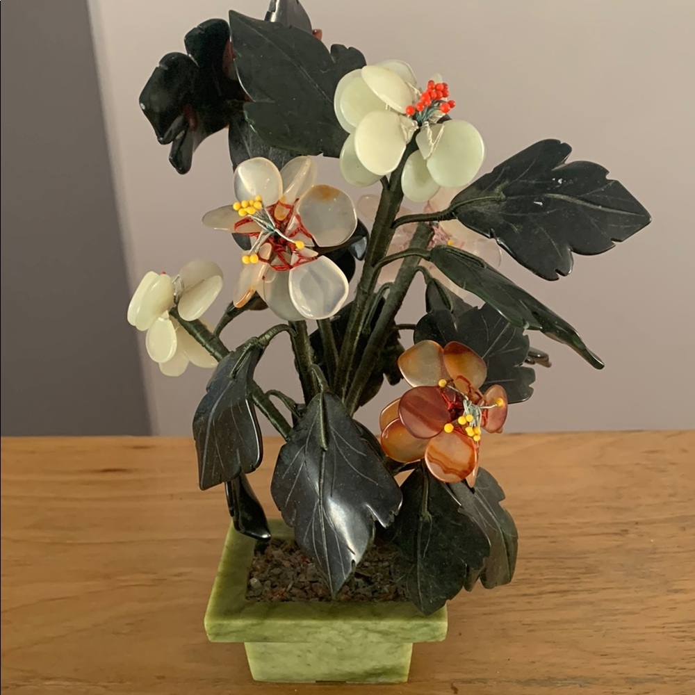 Vintage Jade/Agate like Glass tree
